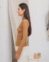 BASERANGE Long Sleeve T-Shirt TTML Collection Ribbed Cotton Portugal BAS-TTML-RB-SU25-ALAMILLO BROWN